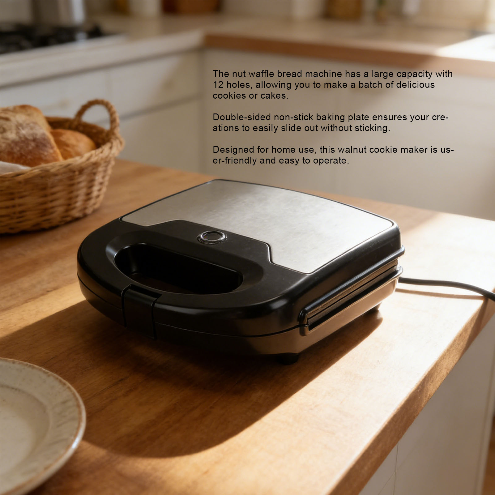 12 Walnut Cookie Maker Non Sti - đánh giá và giá Mini Waffle Maker Machine