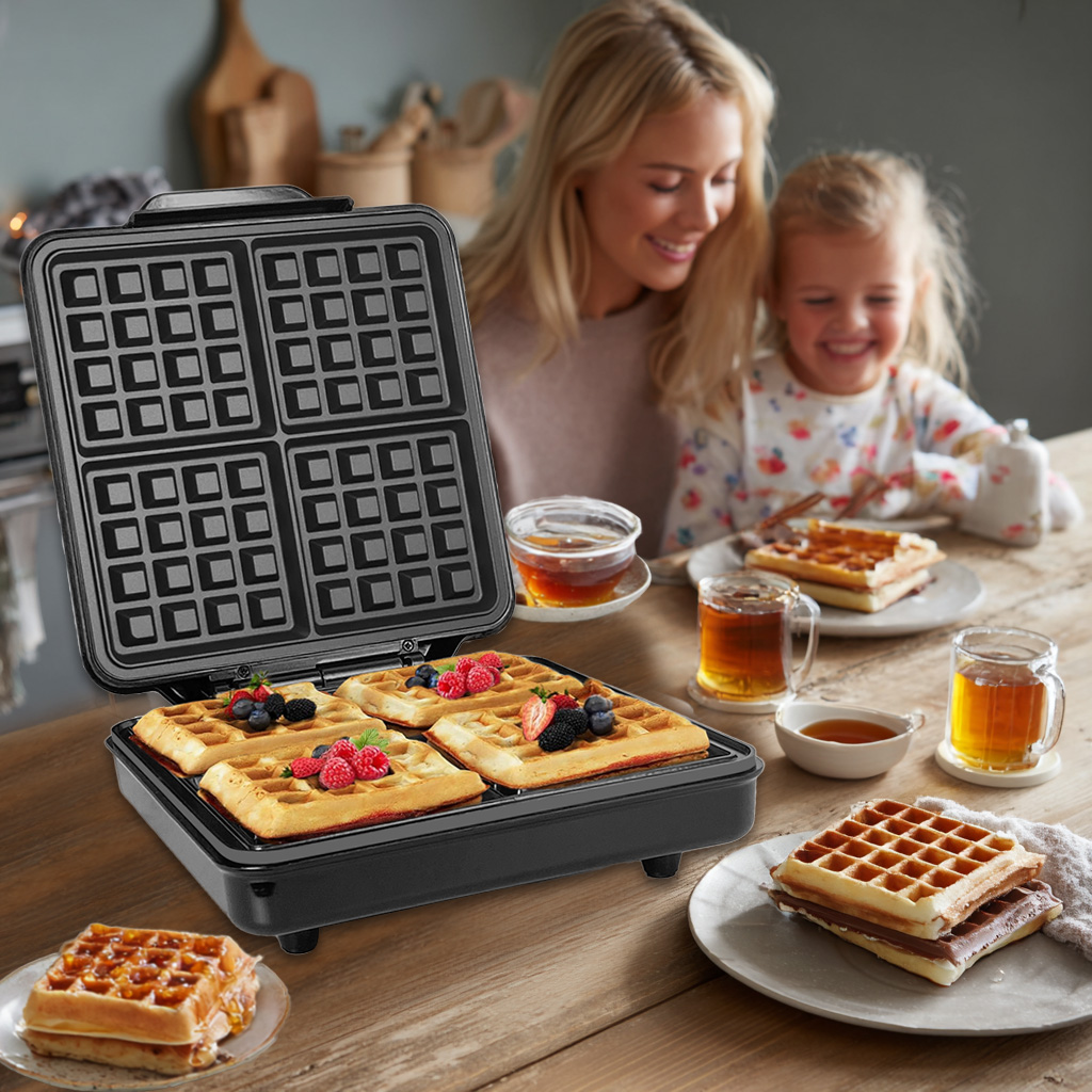 Mini Automatic 1200W 4-Slice D - đánh giá và giá Mini Waffle Maker Machine