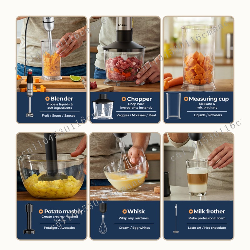 6-in-1  1200W Powerful Hand Bl - đánh giá và giá Immersion Hand Blender Set