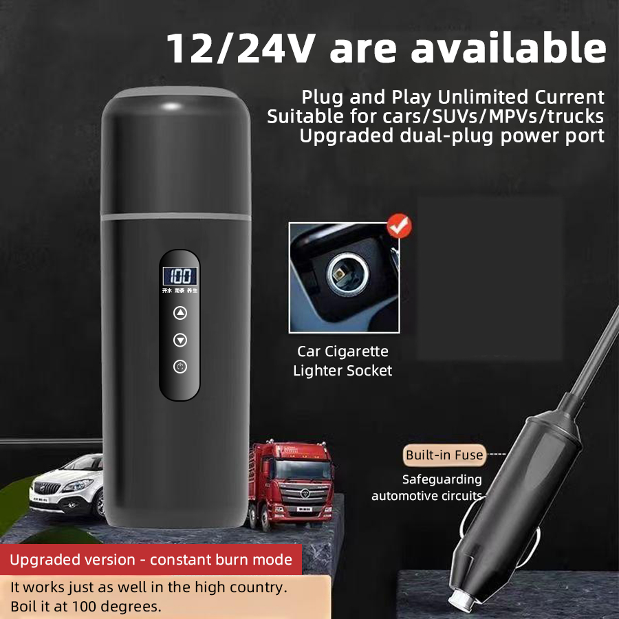 12V 24V Car Heating Cup 500ml  - đánh giá và giá Electric Kettle Temperature Control